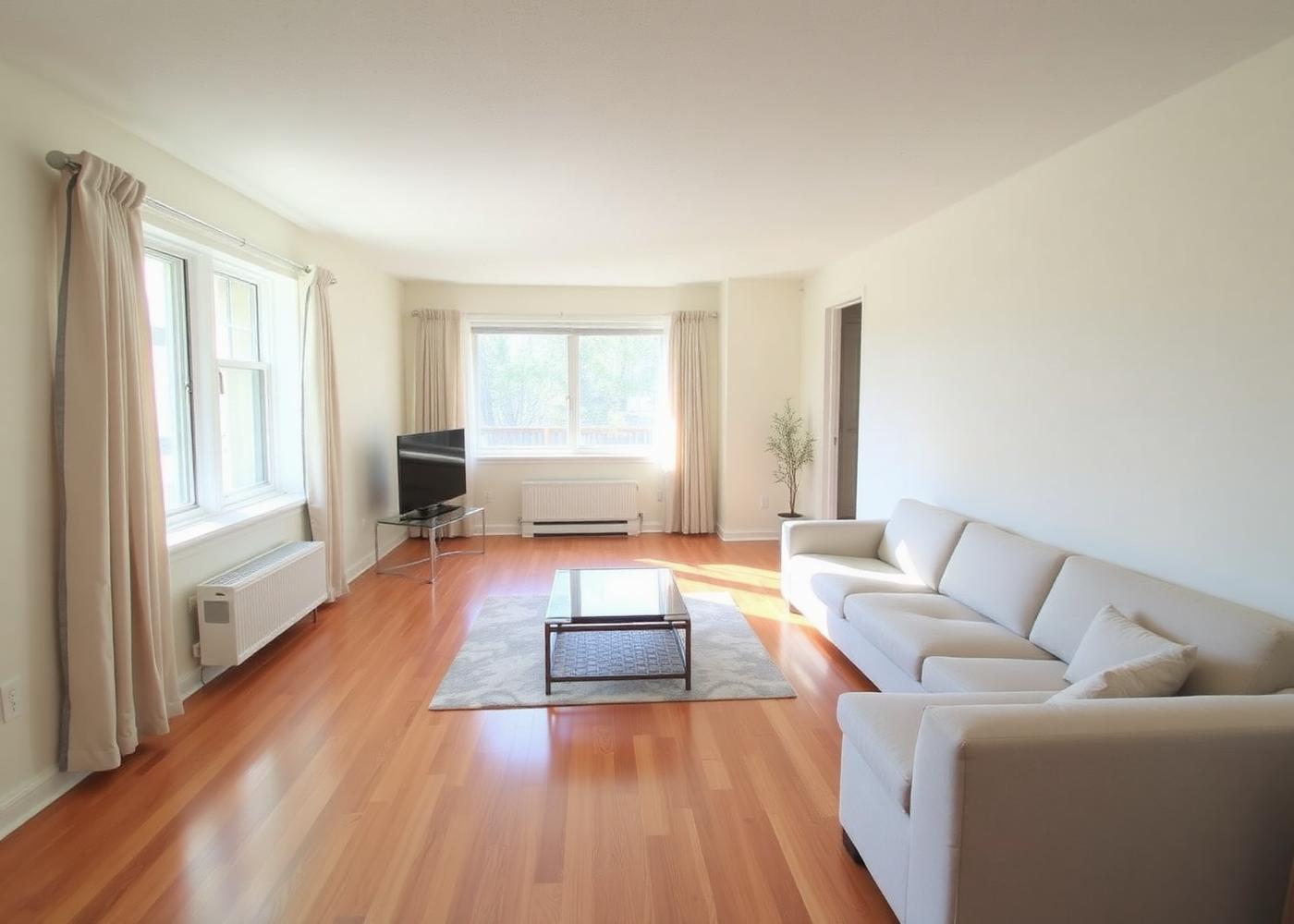 Bright tidy apartment living room